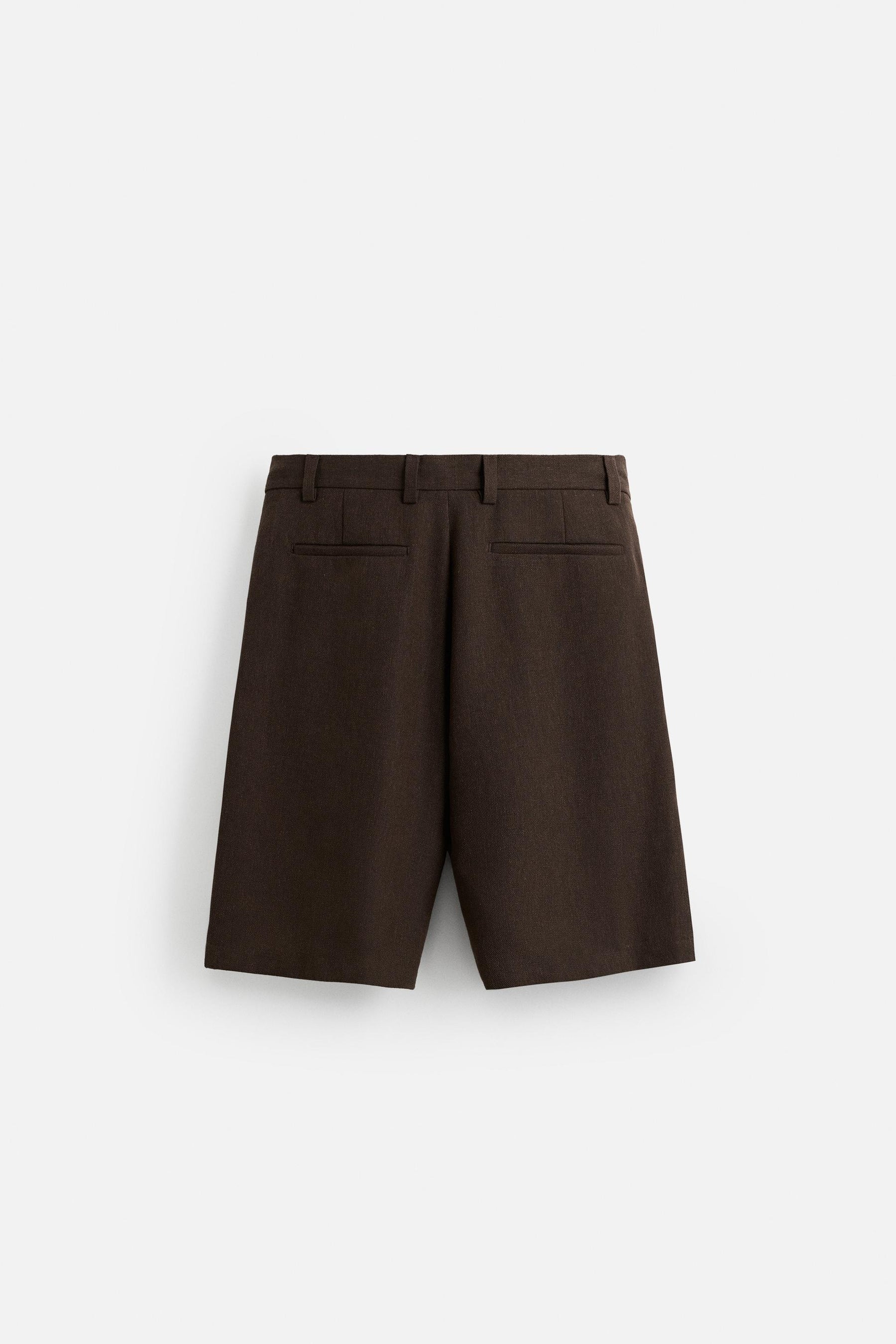 TEXTURED BERMUDA SHORTS WITH PLEATS - Image 7