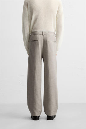 TEXTURED REGULAR FIT TROUSERS - Image 3