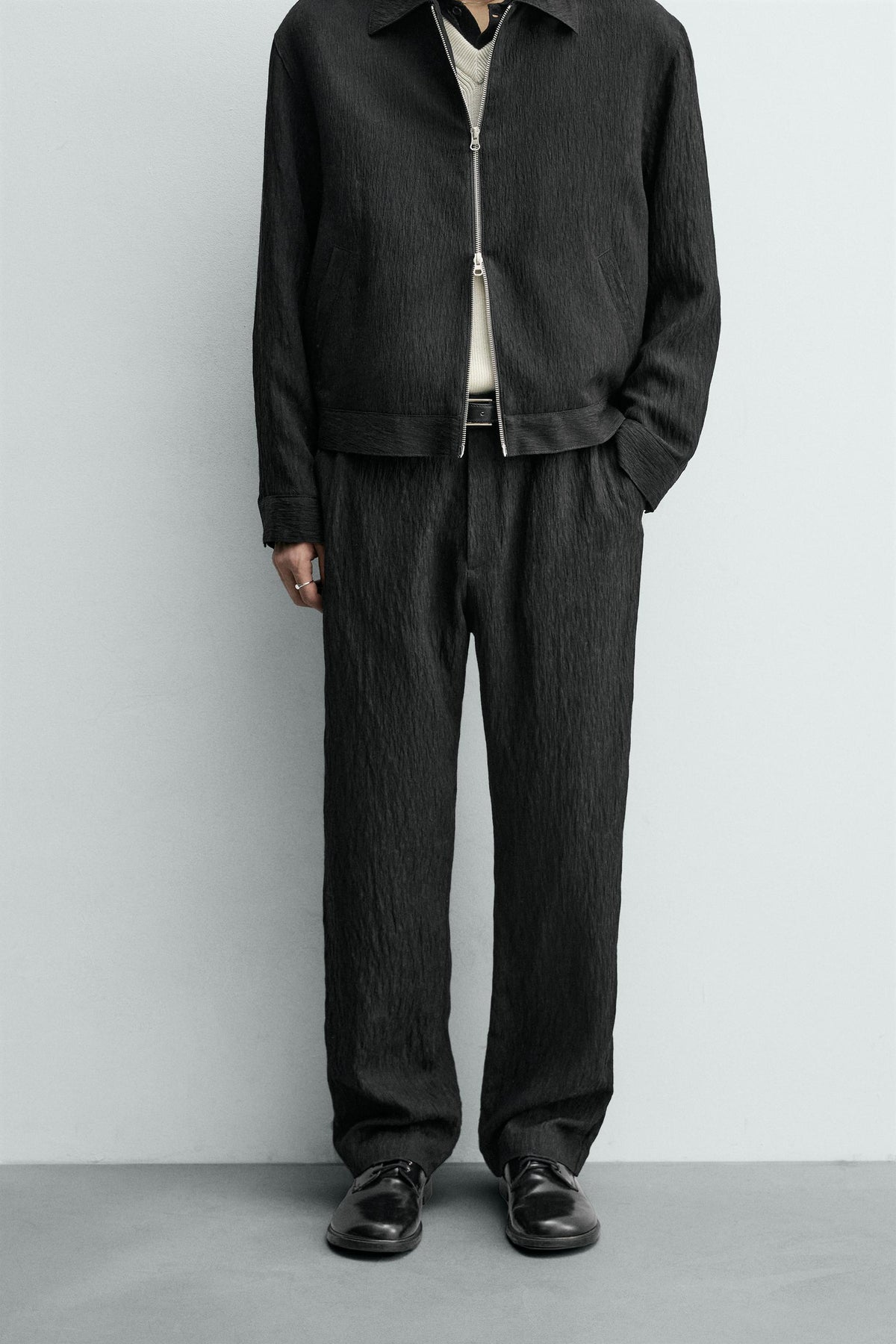 REGULAR FIT TROUSERS WITH IRREGULAR TEXTURE - Image 2