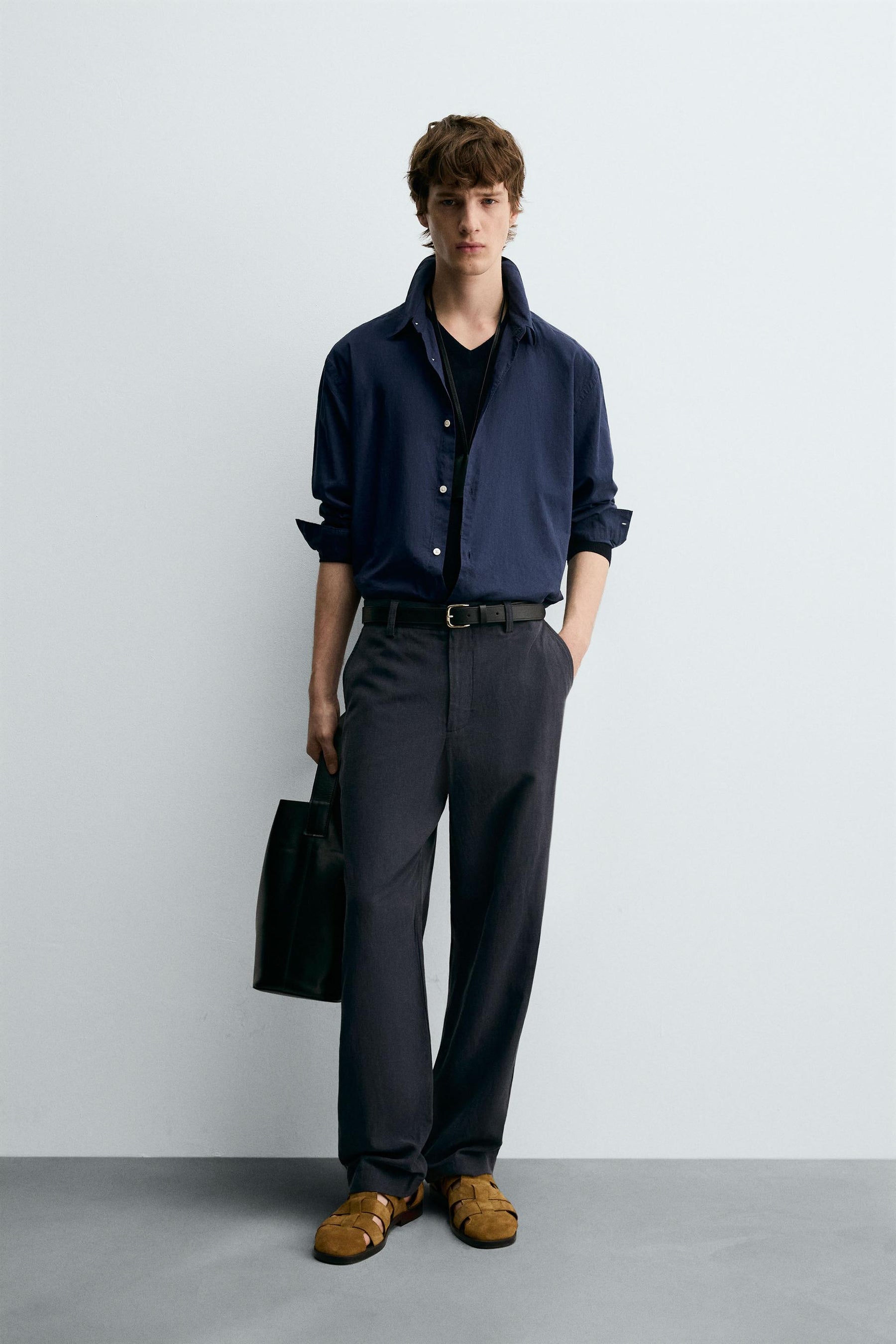 STRAIGHT-LEG FLOWING TROUSERS - Image 1