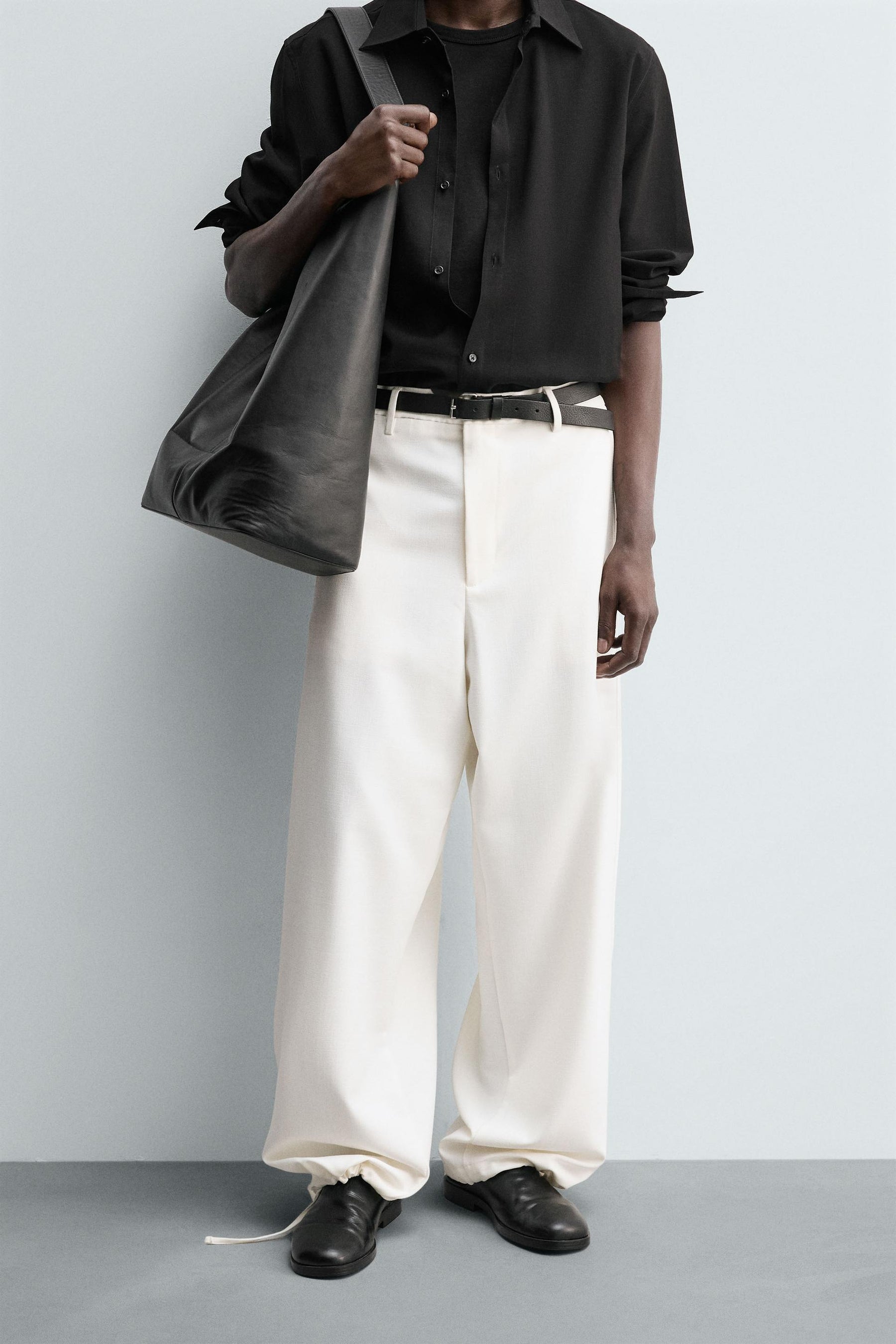 TEXTURED RELAXED FIT TROUSERS - Image 2
