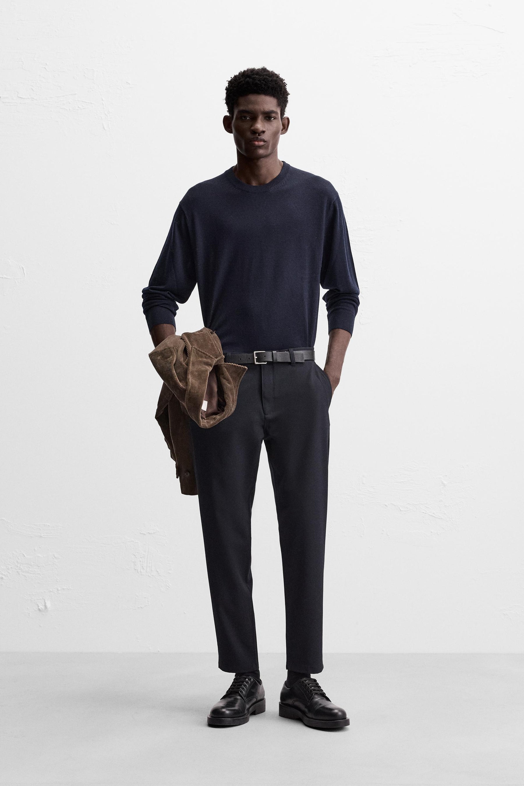 COMFORT TEXTURED CHINO TROUSERS - Image 1