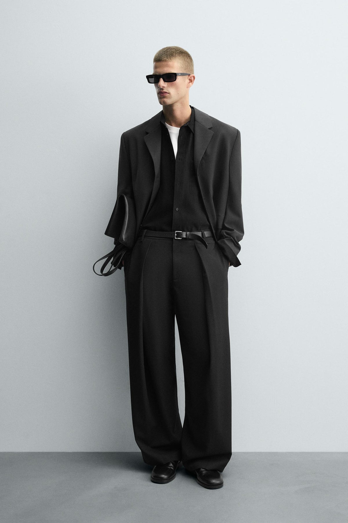 PINSTRIPE PLEATED TROUSERS - Image 1