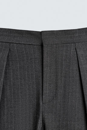 Pinstripe Pleated Trousers