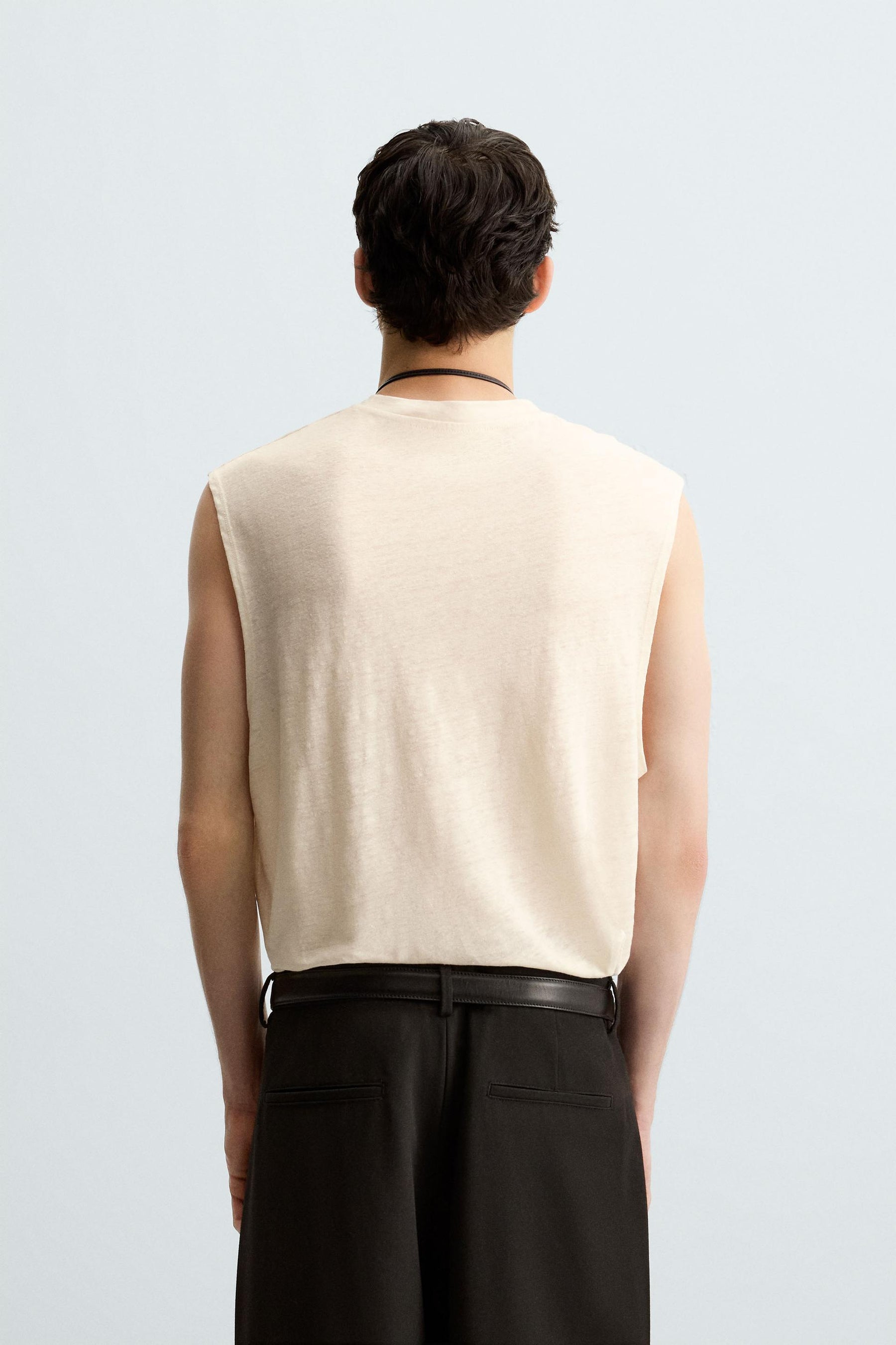 100% LINEN TANK T-SHIRT - Image 3