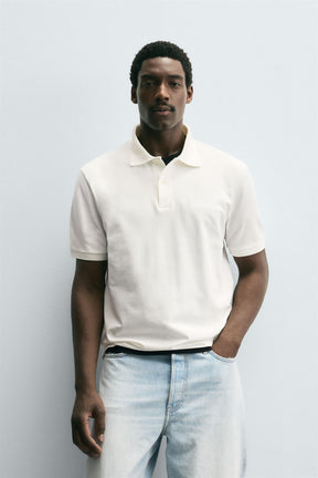 TEXTURED PIQUÉ POLO SHIRT - Image 2