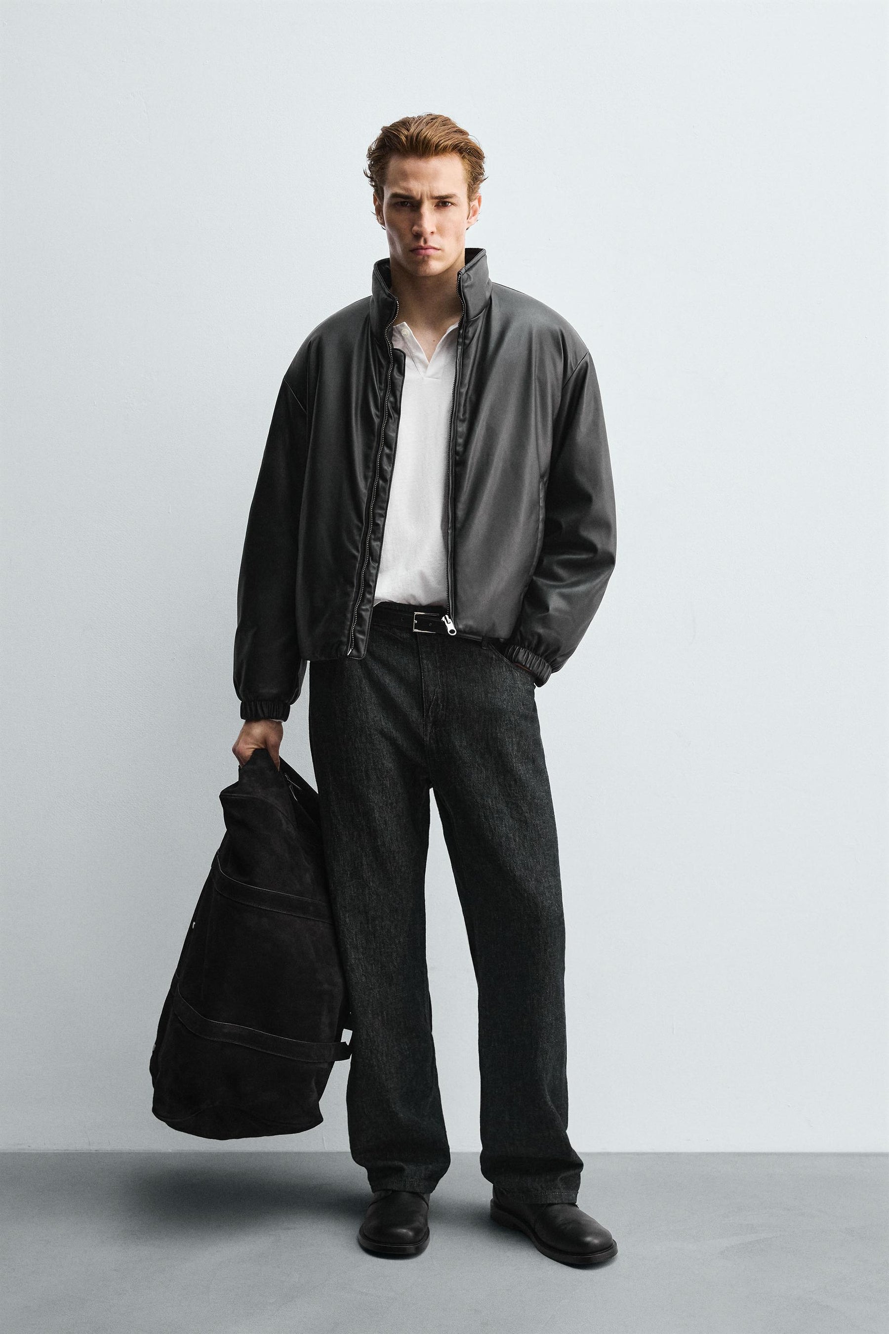 FAUX LEATHER QUILTED JACKET - Image 1