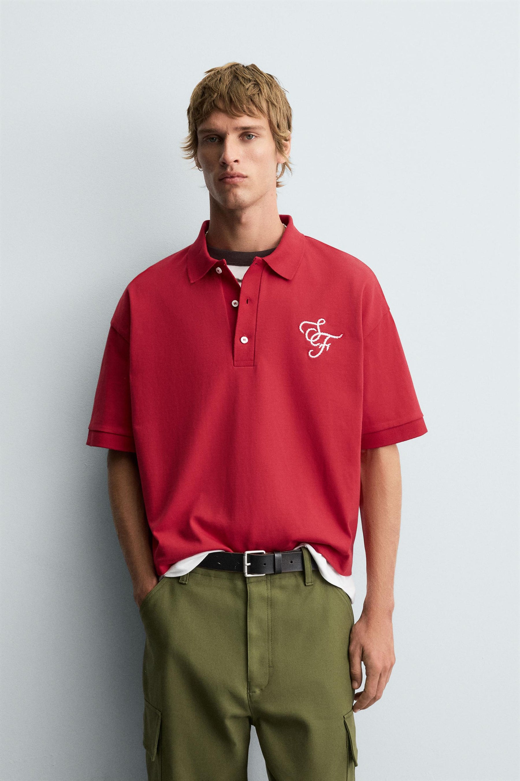 EMBROIDERED TEXT POLO SHIRT - Image 2