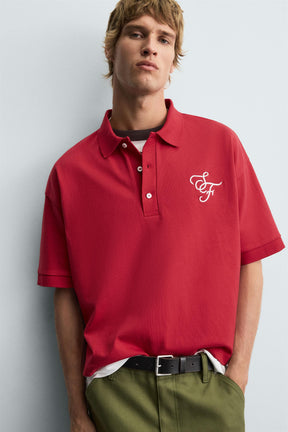 EMBROIDERED TEXT POLO SHIRT - Image 5