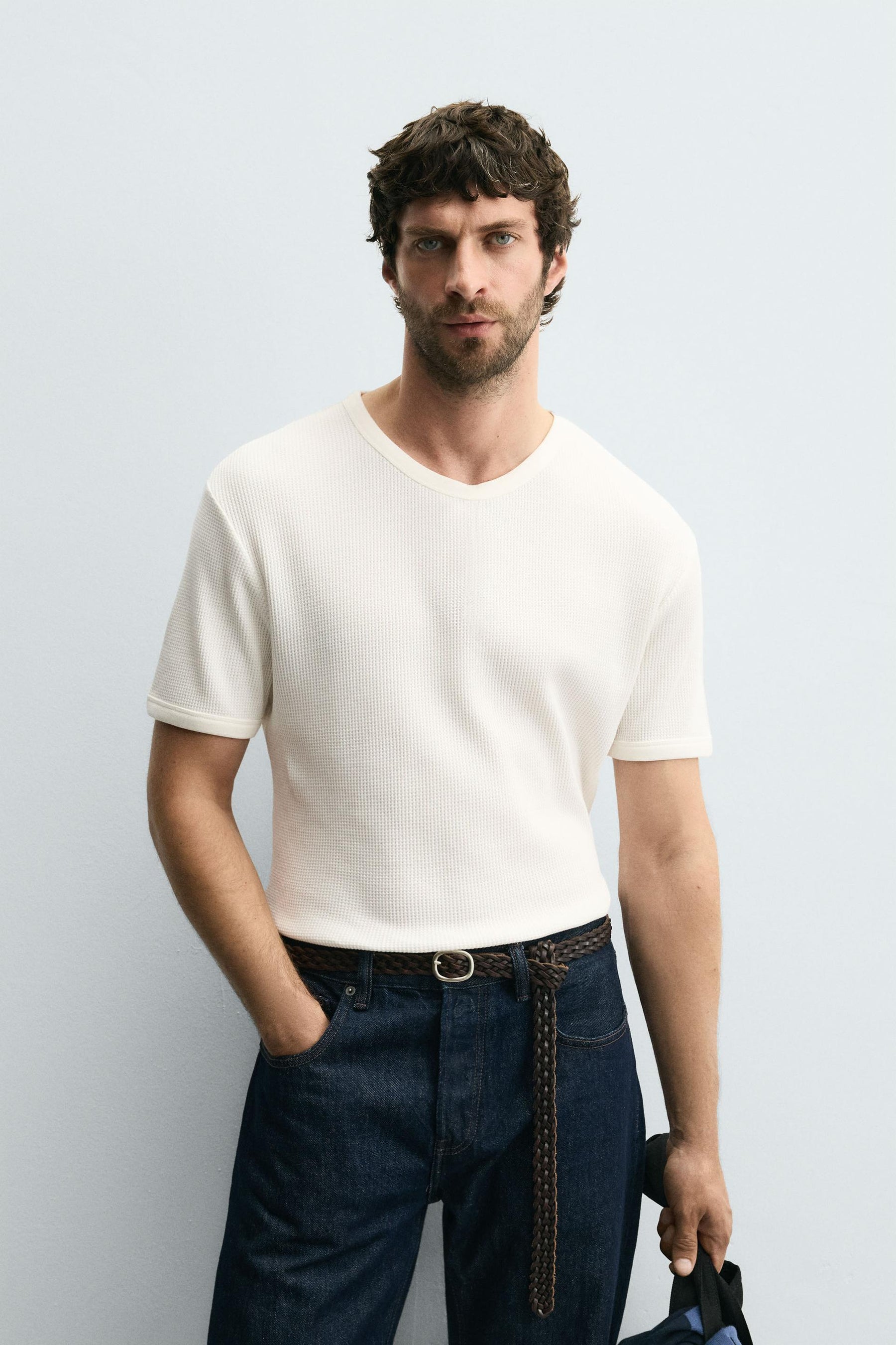 WAFFLE-KNIT TEXTURED T-SHIRT - Image 2