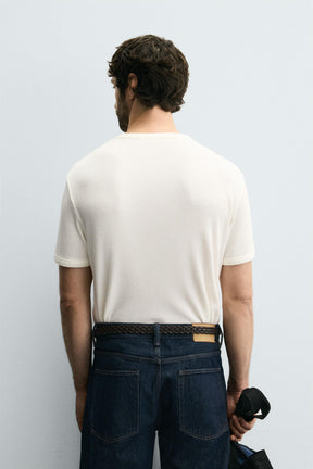 WAFFLE-KNIT TEXTURED T-SHIRT - Image 3