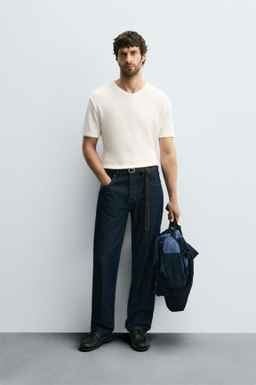 WAFFLE-KNIT TEXTURED T-SHIRT - Image 1