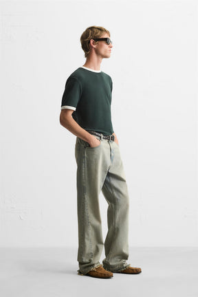 BASIC CONTRAST RIB T-SHIRT - Image 4