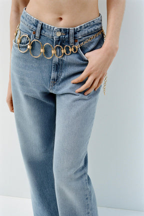 Weit geschnittene High-Waist-Jeans