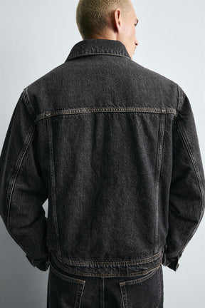 DENIM JACKET WITH FAUX FUR COLLAR - Image 6