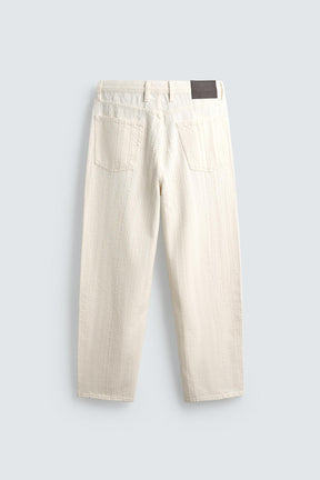 TEXTURED STRIPED JEANS - Image 9