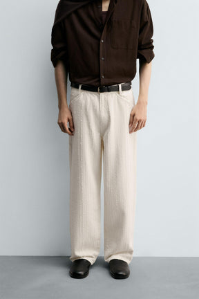 TEXTURED STRIPED JEANS - Image 2