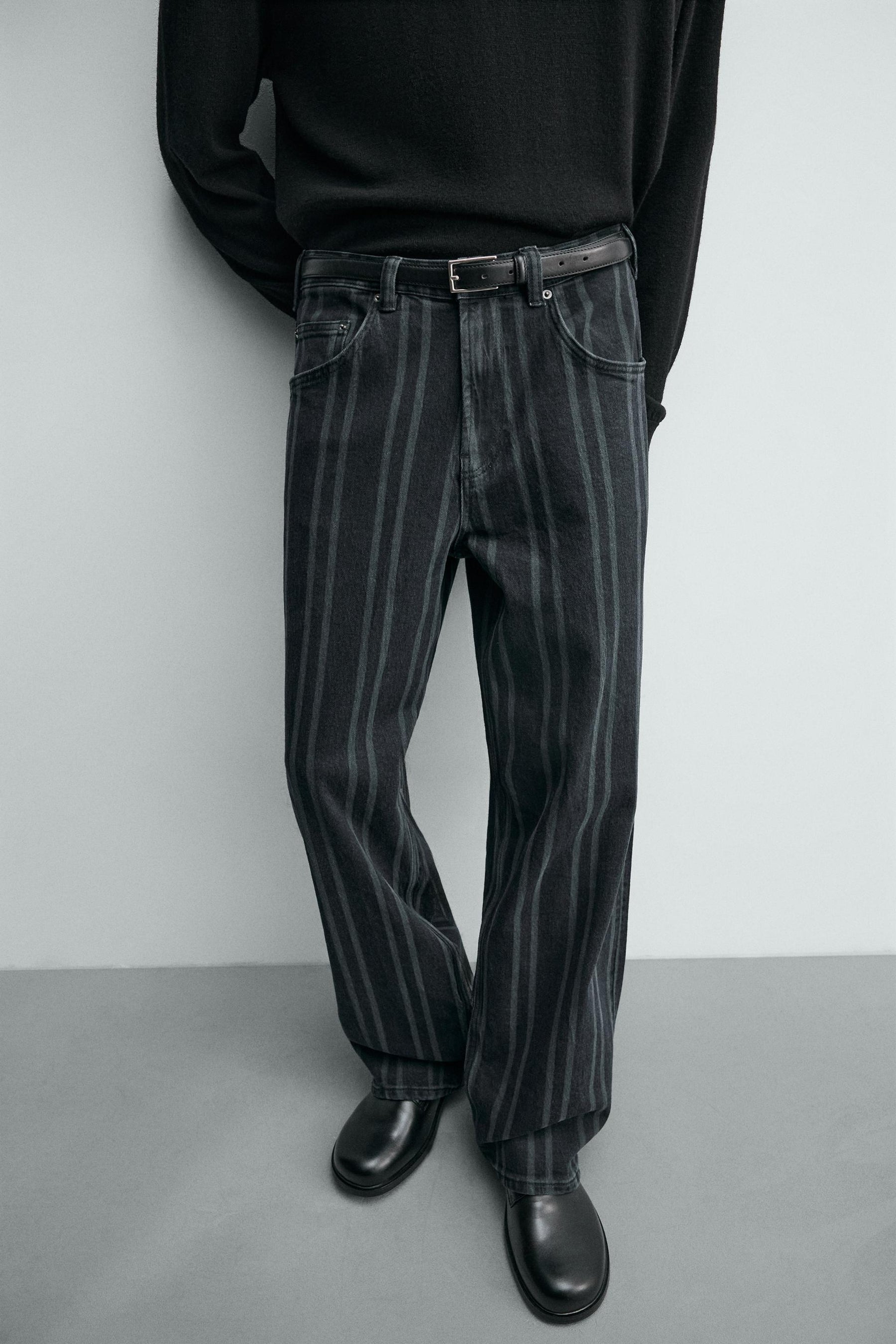 RELAXED FIT STRIPED JEANS - Image 5
