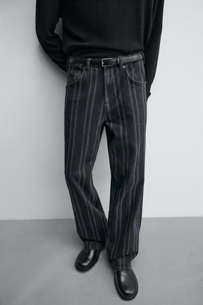 RELAXED FIT STRIPED JEANS - Image 5