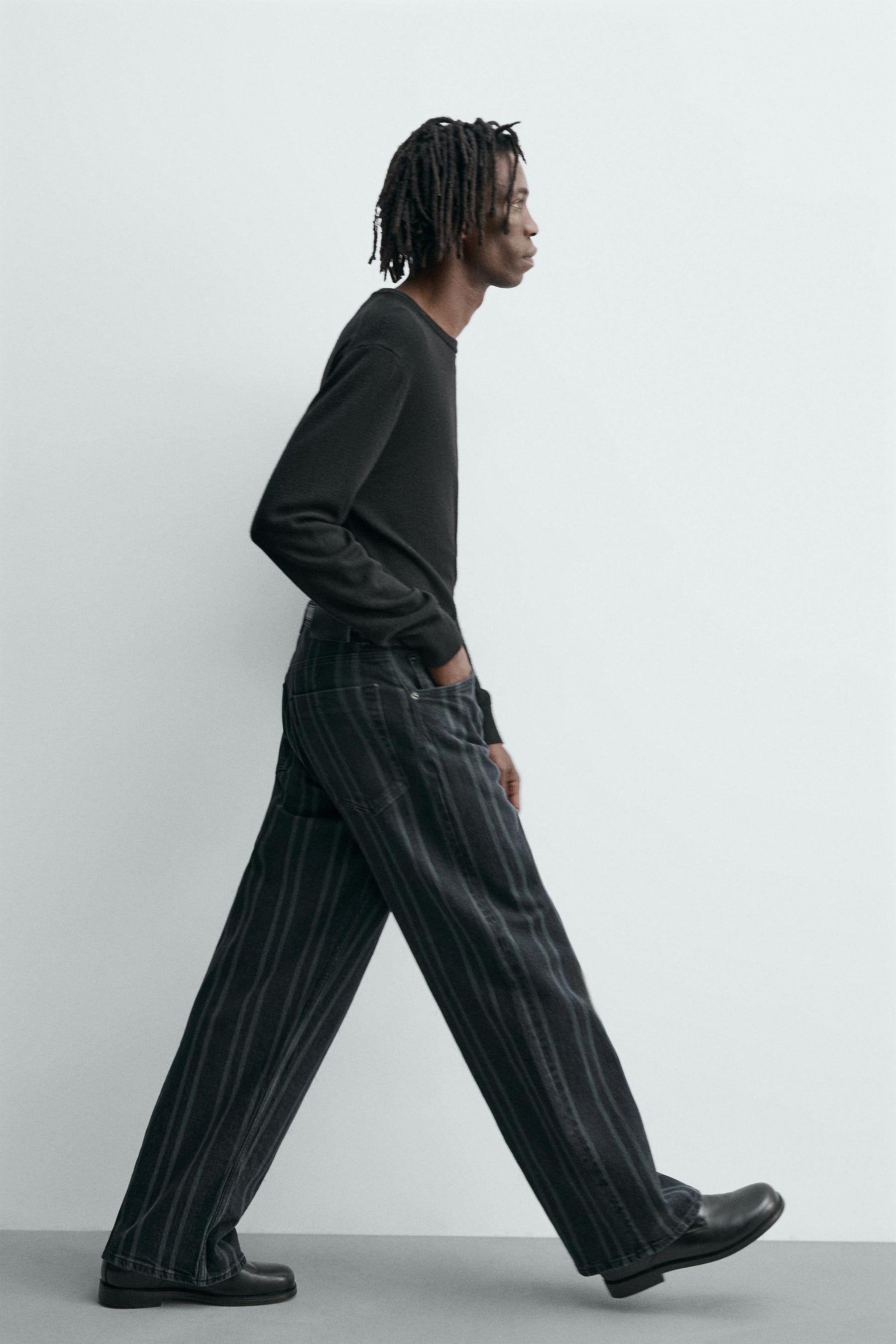 RELAXED FIT STRIPED JEANS - Image 6