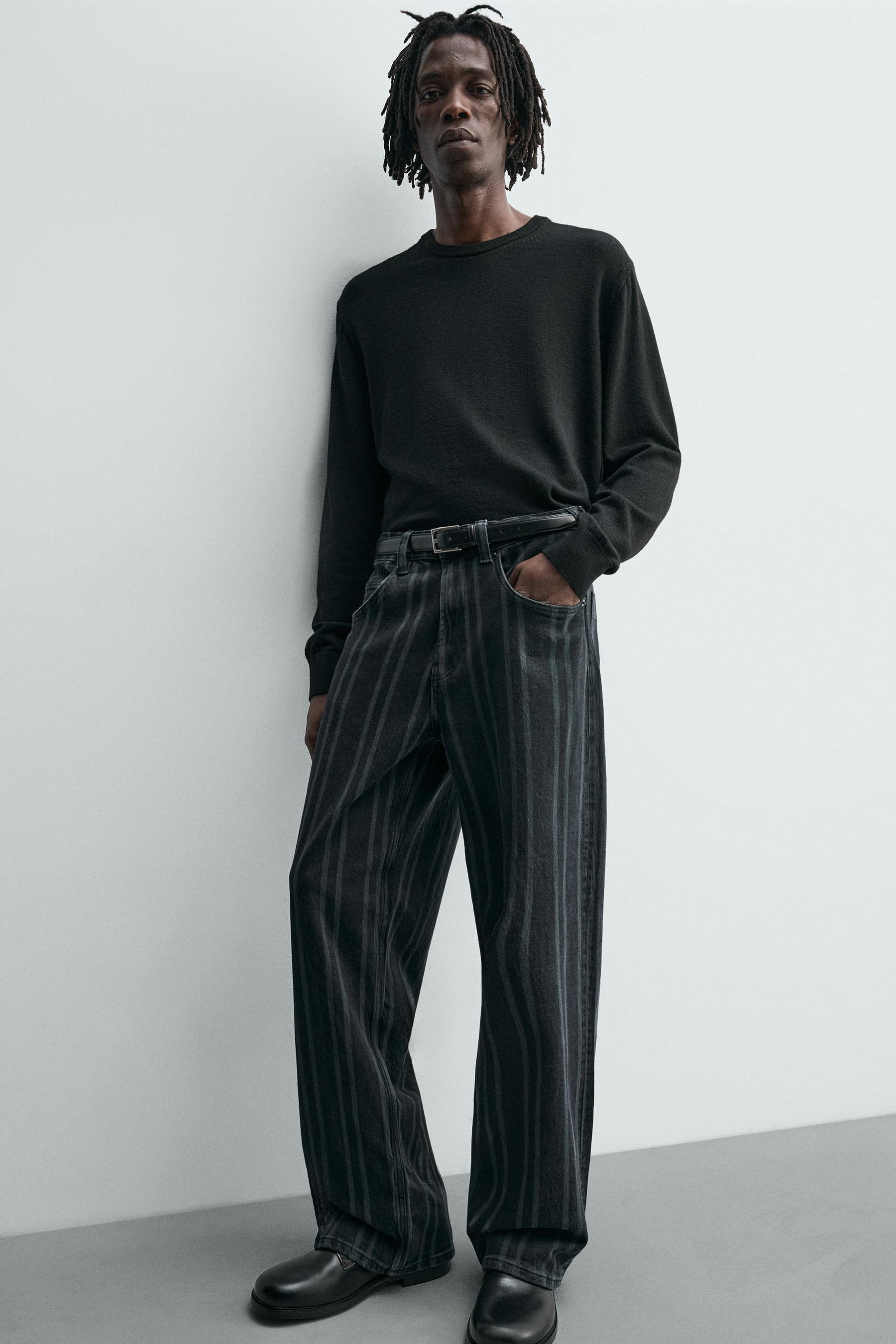 RELAXED FIT STRIPED JEANS - Image 7