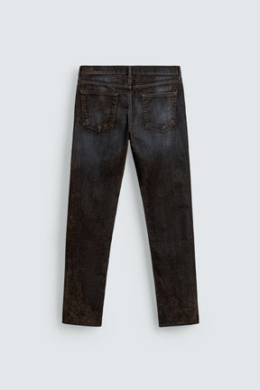 RELAXED FIT FLOCKED VELVET JEANS - Image 8