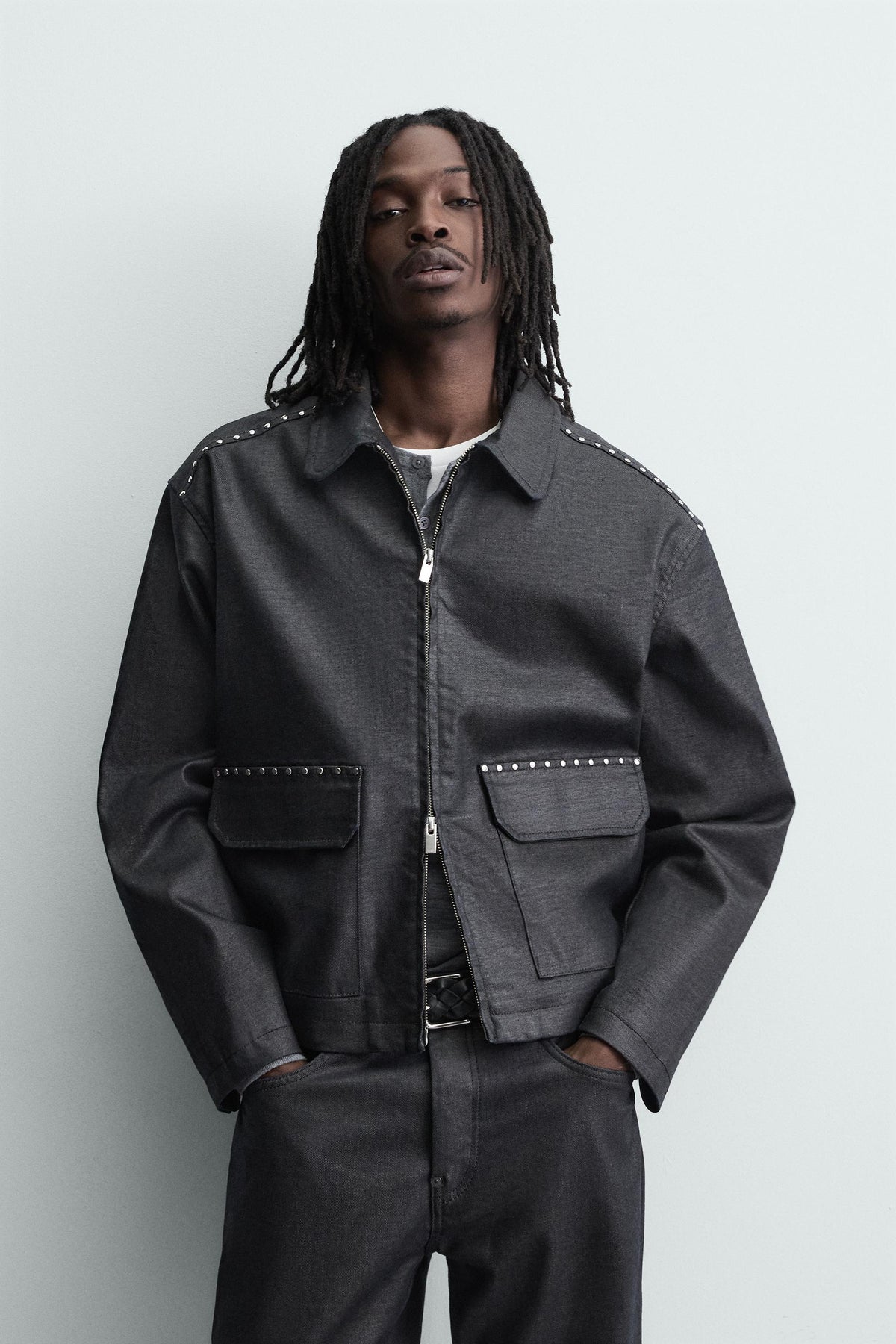 BOXY FIT STUDDED JACKET - Image 2