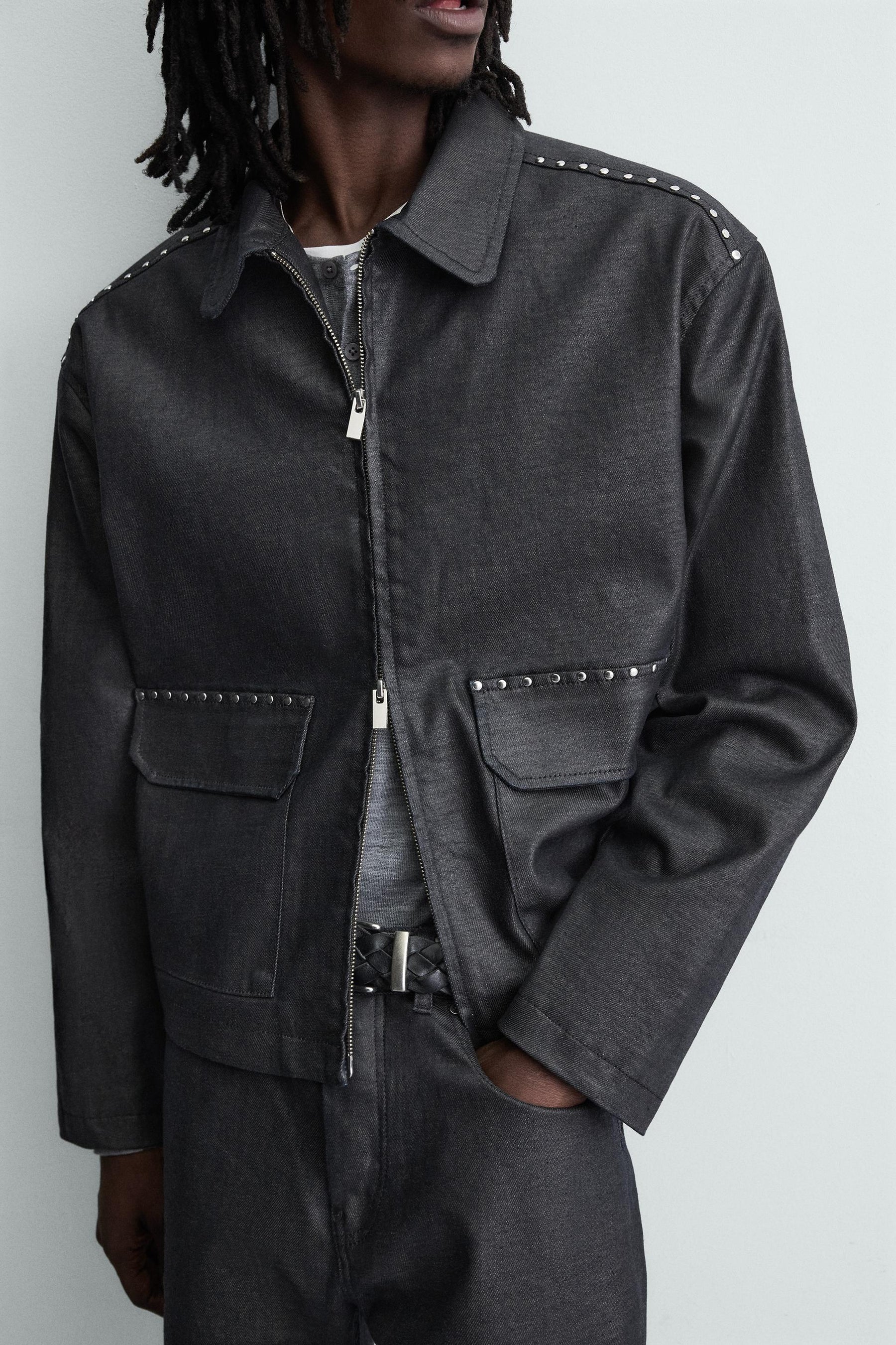 BOXY FIT STUDDED JACKET - Image 6