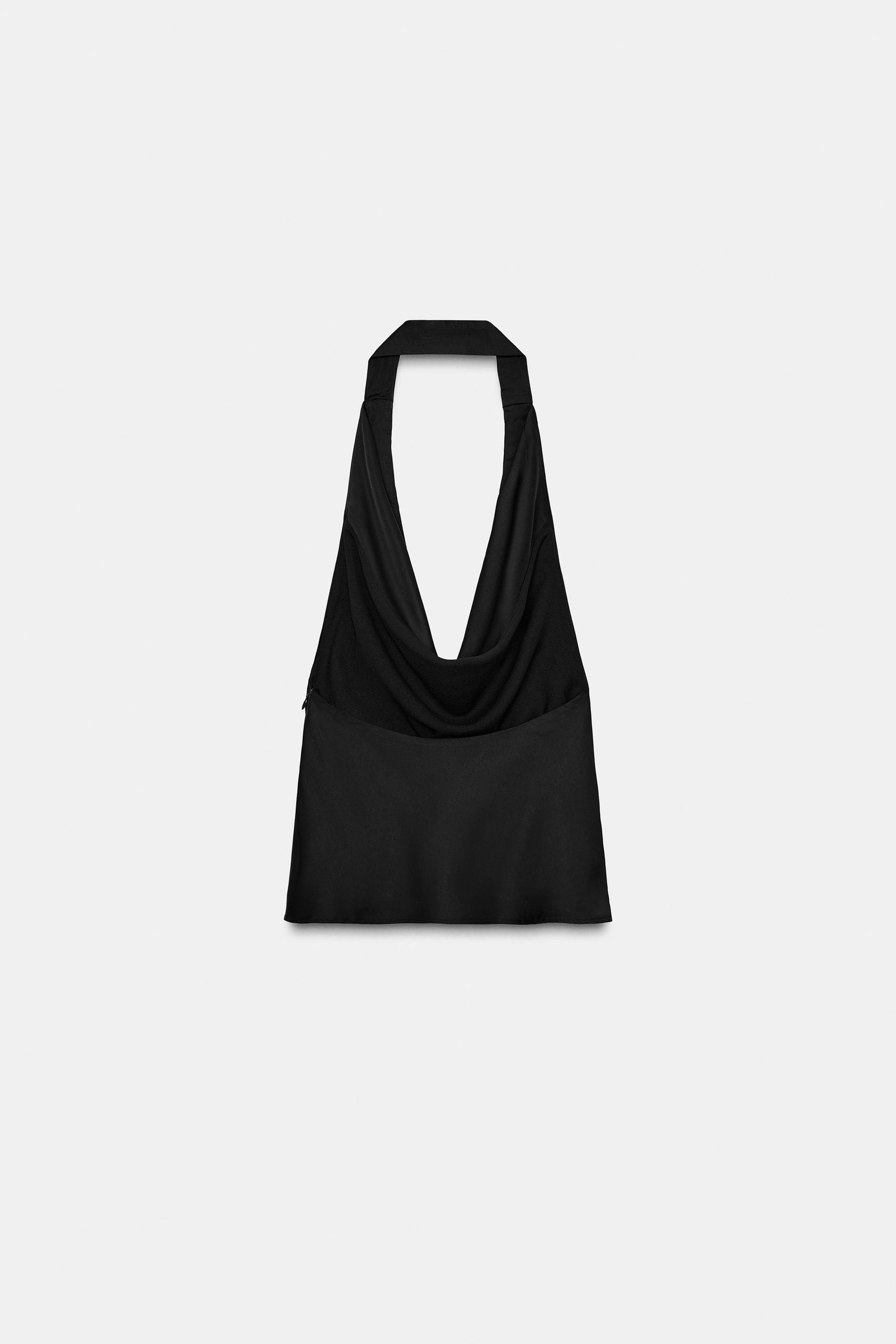 Satin-Top mit Perlenbesatz