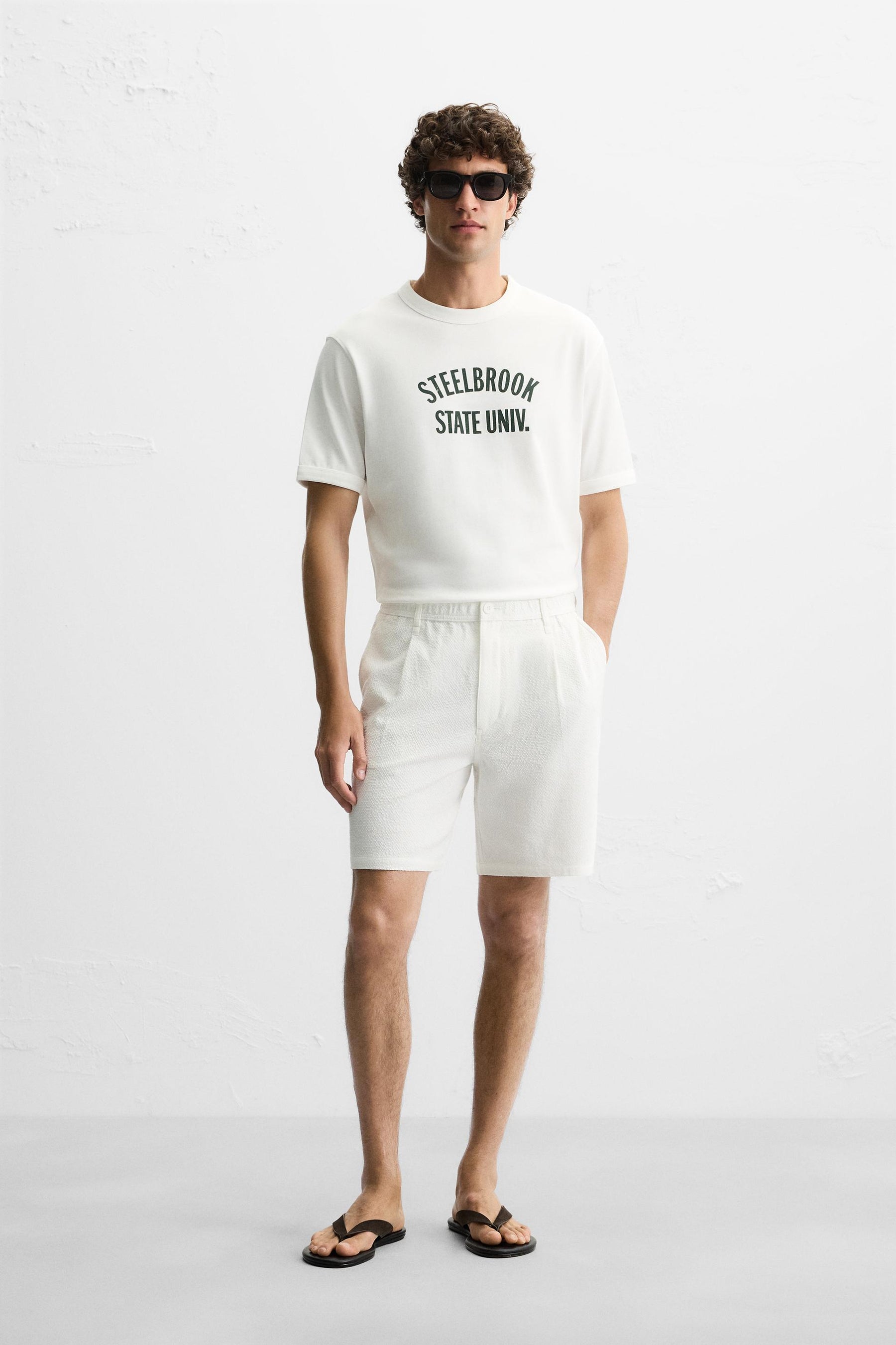 RIBBED SLOGAN T-SHIRT - Image 1