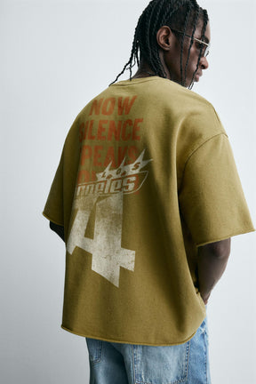 WASHED PRINTED SLOGAN SWEATSHIRT - Image 5