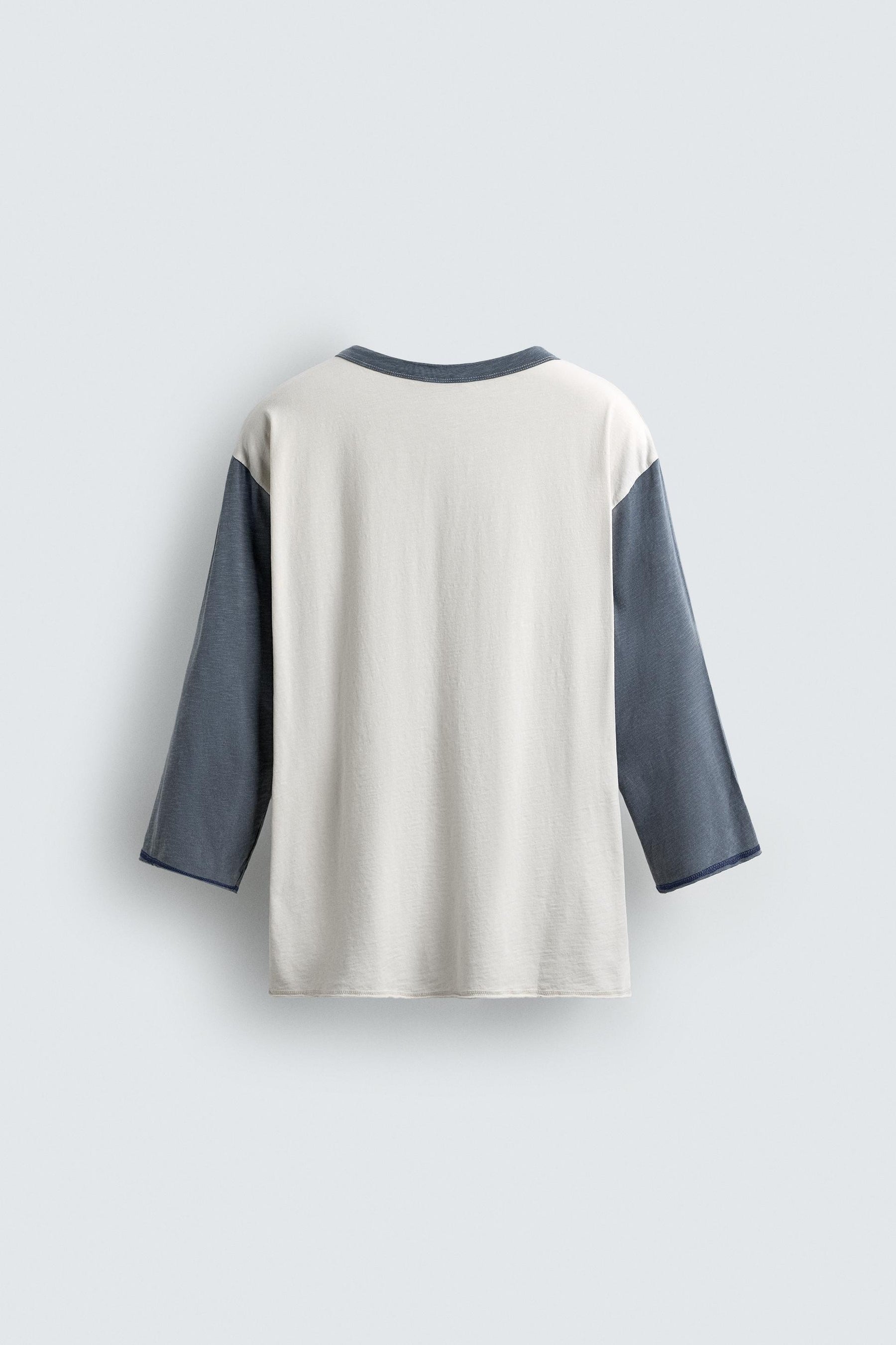 COLOUR BLOCK HENLEY T-SHIRT - Image 7