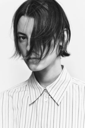 ÜBERGRÖSSTES GESTREIFTES POPELINE-HEMD