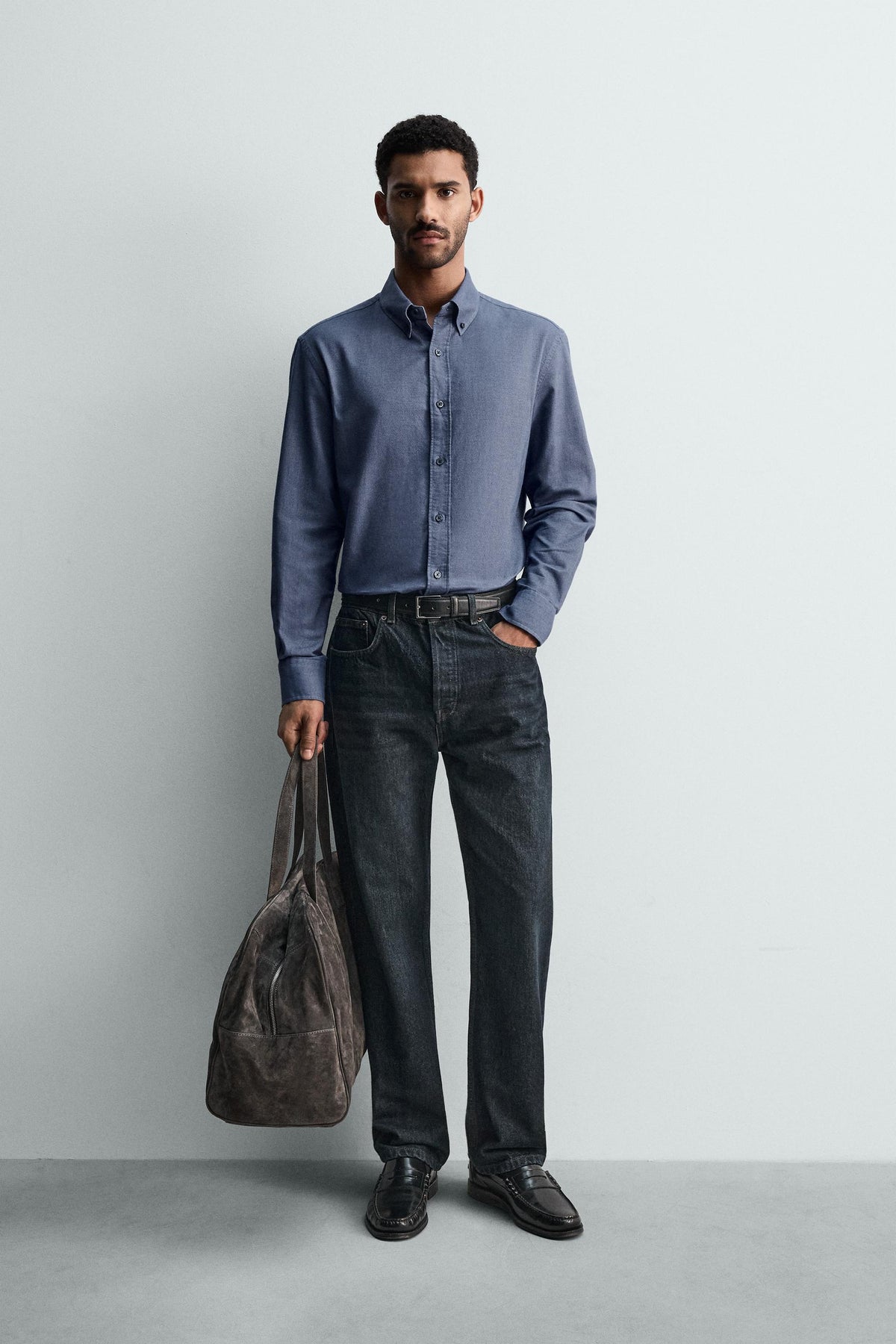 WASHED TEXTURED OXFORD SHIRT - Image 1