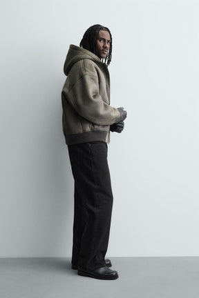 DOUBLE-FACED FAUX LEATHER WASHED JACKET - Image 4