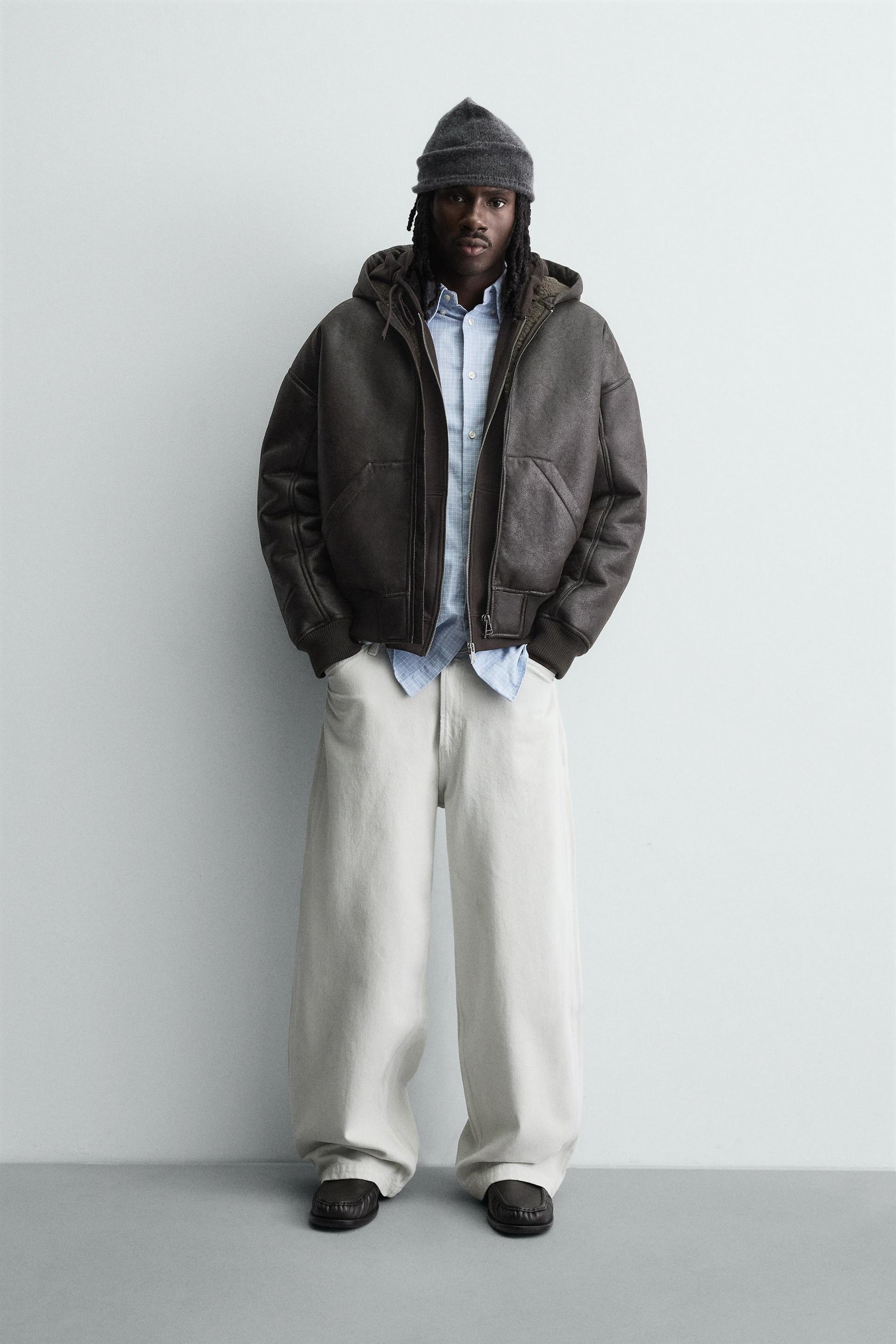 DOUBLE-FACED LEATHER EFFECT JACKET - Image 1