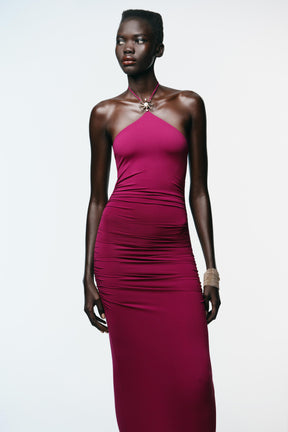 SUN HALTER POLYAMIDE DRESS - Image 2