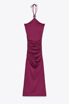 SUN HALTER POLYAMIDE DRESS - Image 7