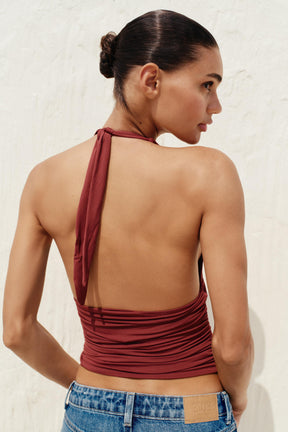 Drapiertes Neckholder-Top