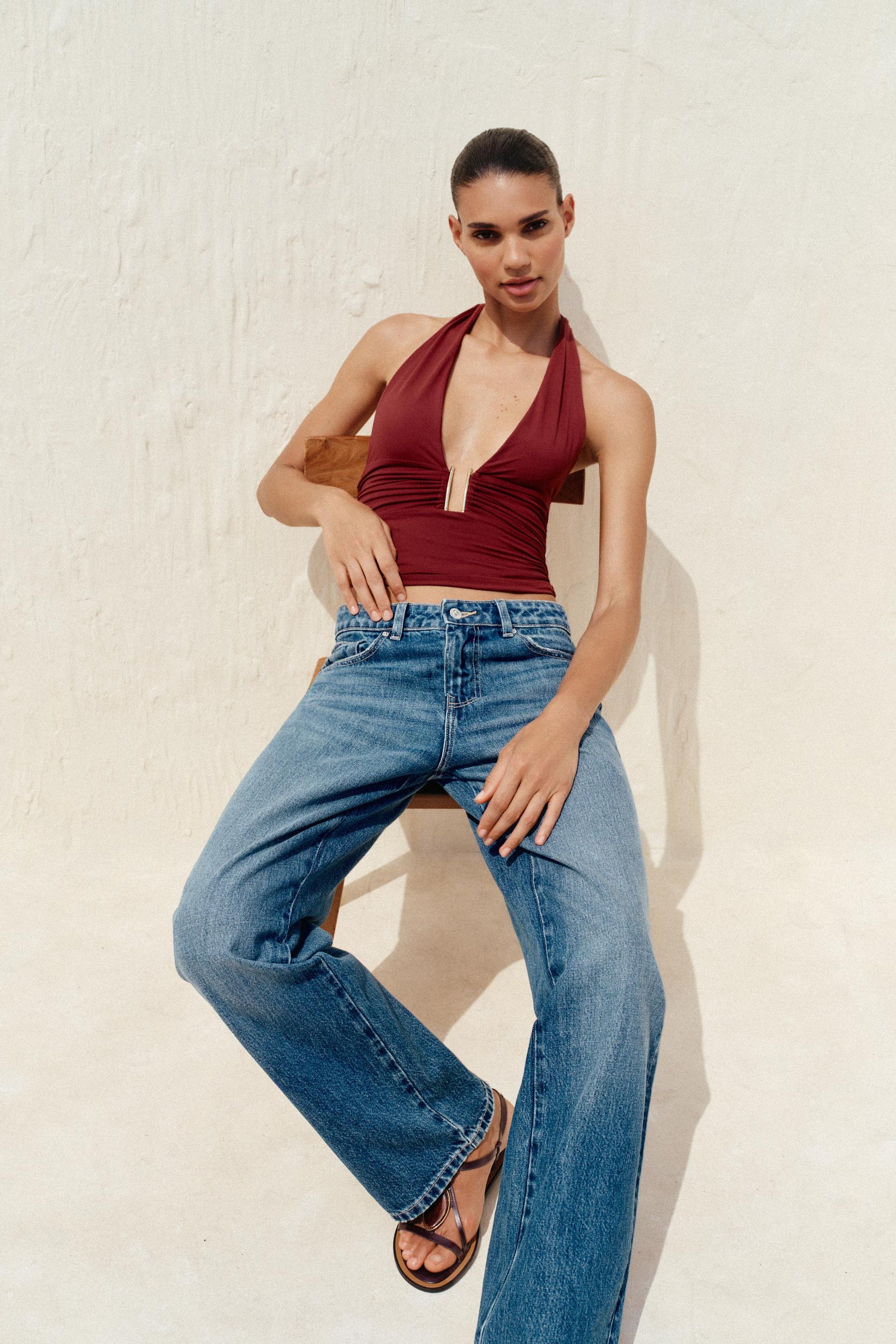 Drapiertes Neckholder-Top