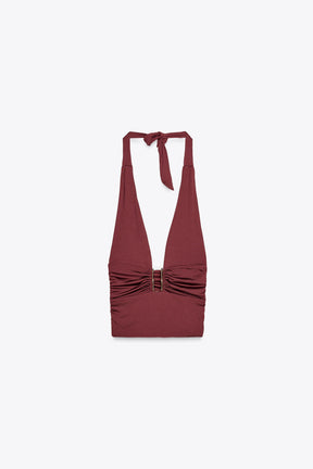 Drapiertes Neckholder-Top