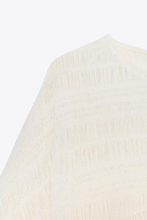 Strukturierte asymmetrische Cape-Bluse