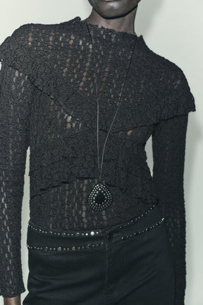 Rüschenoberteil aus Spitze