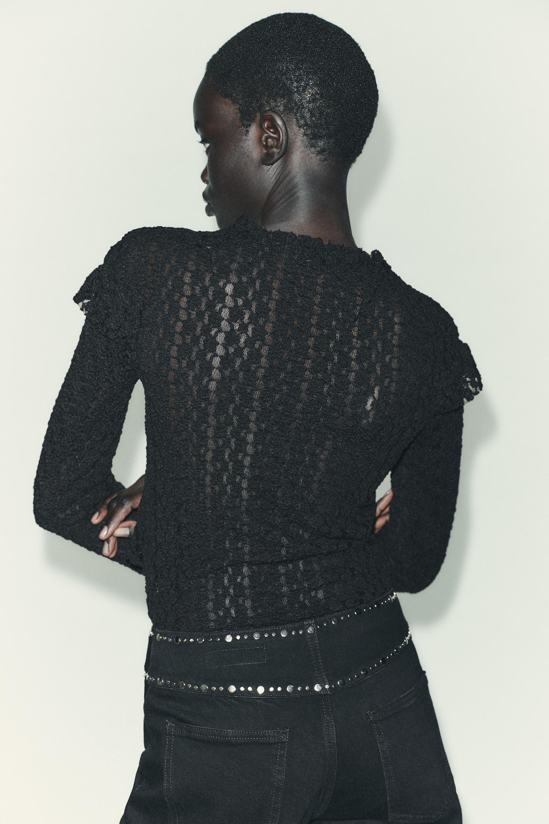 Rüschenoberteil aus Spitze