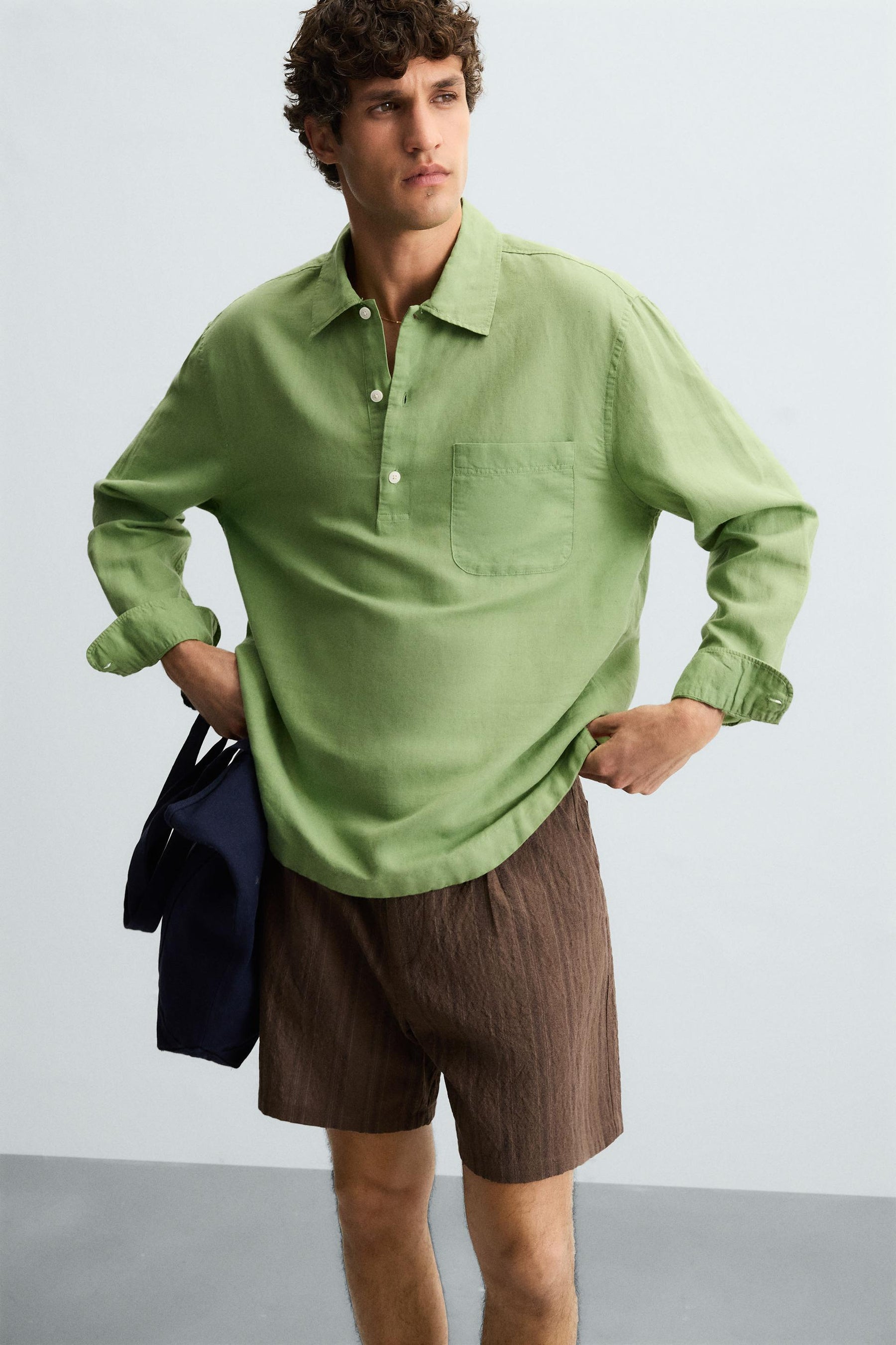 LINEN/COTTON POLO SHIRT - Image 5