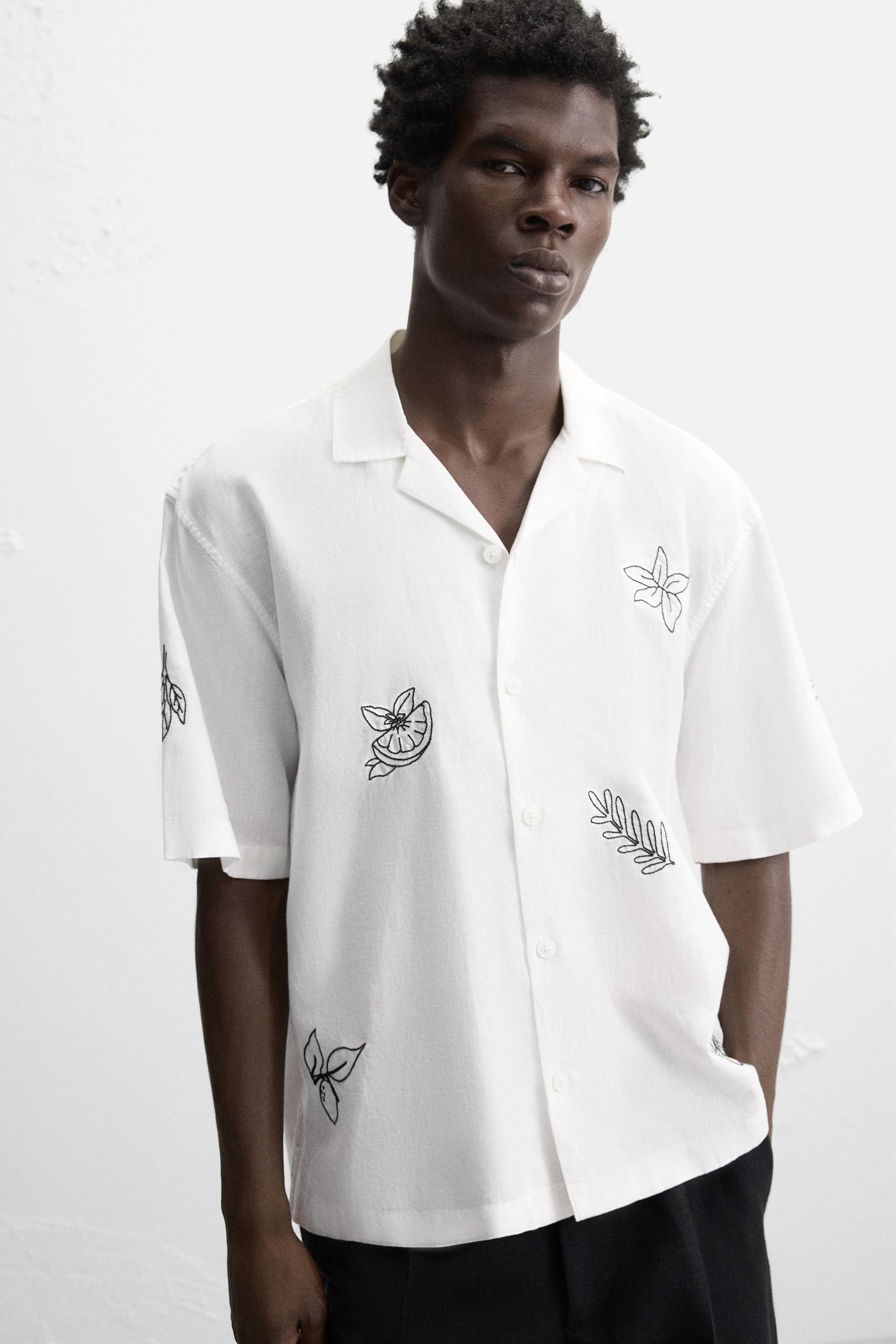 EMBROIDERED COTTON/LINEN SHIRT - Image 5