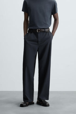 REGULAR FIT TEXTURED TROUSERS - Image 2