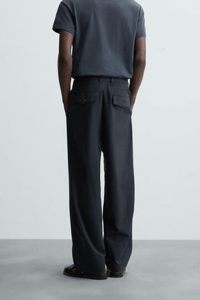 REGULAR FIT TEXTURED TROUSERS - Image 3