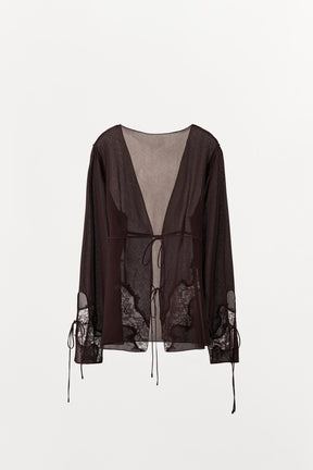 SPITZENHEMD MIT SCHLEIFEN