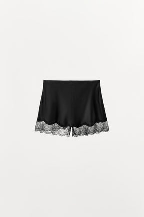 Shorts mit Satin-Spitzenbesatz